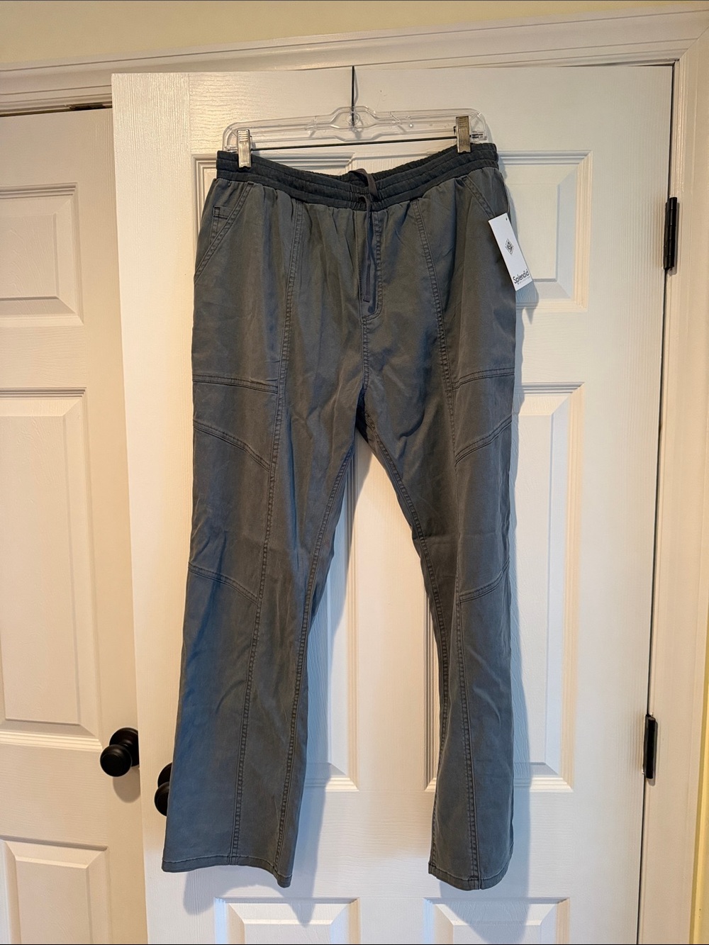 Splendid Wide Leg Pants in Slate Gray with Knit Waist